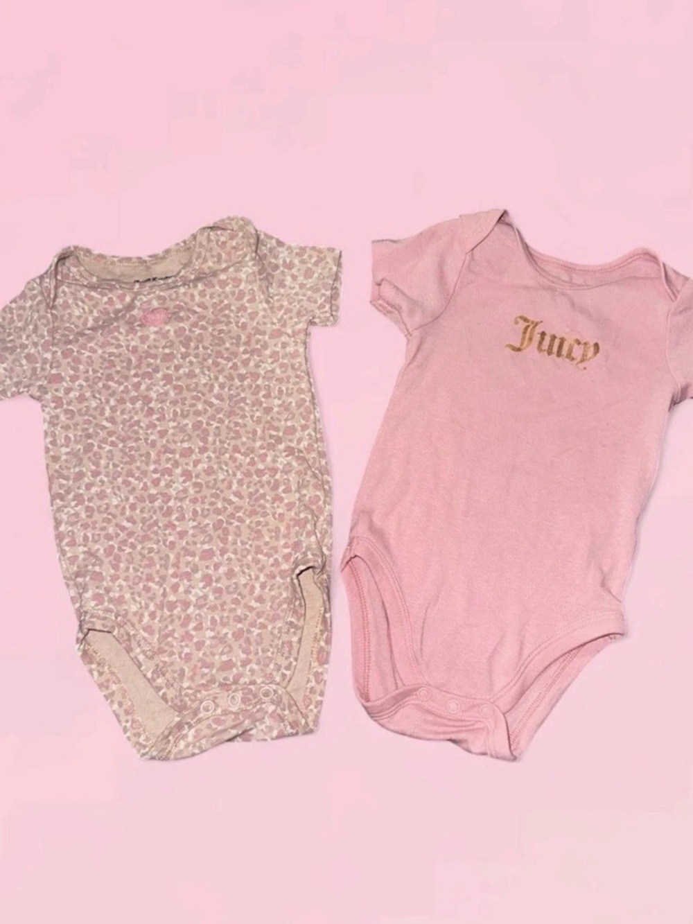 Juicy Couture Pink Floral Baby Bodysuit Set